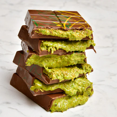 Homemade chocolate filled with pistachio | Made in Dubai